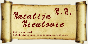 Natalija Niculović vizit kartica